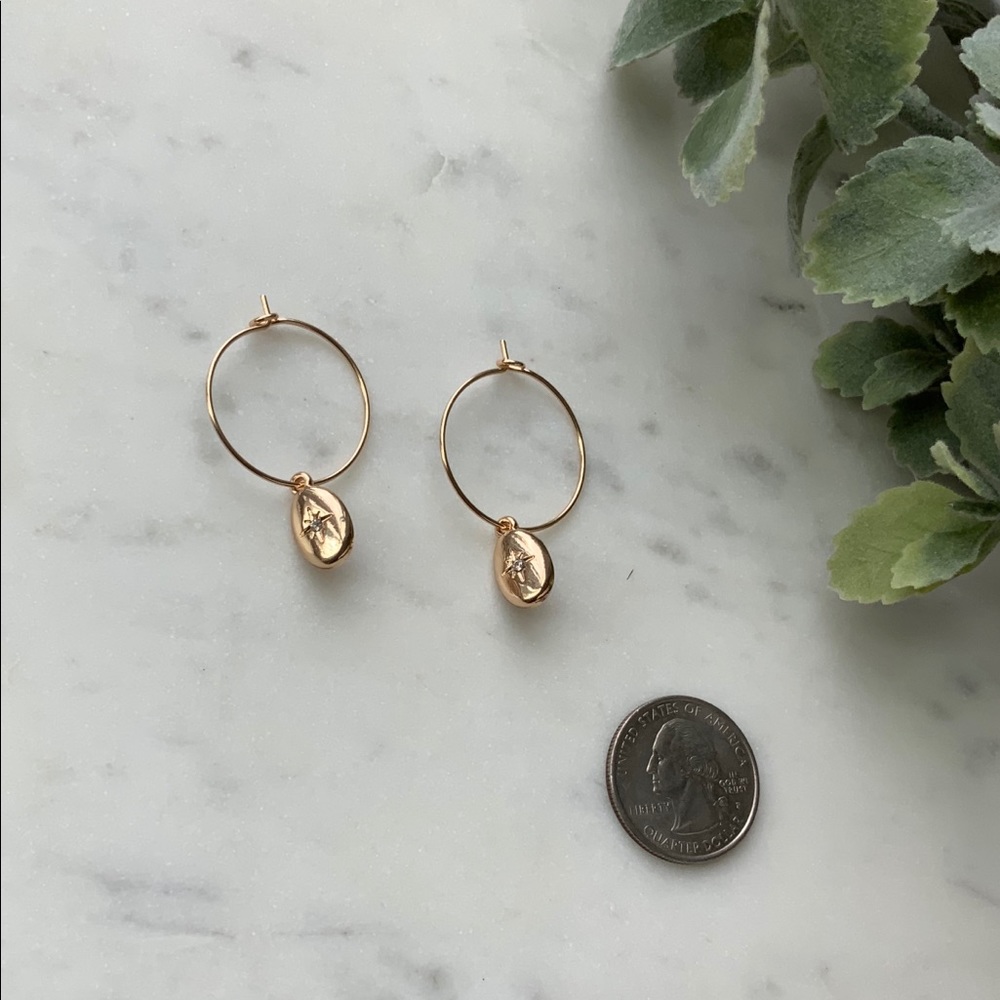 The Karlin - Celestial Mini Oval Charm Earrings - Picture 3 of 3